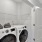 Full Size Washer/Dryer Included, white front loading inside double door closet