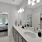 Primary bathroom with large counter space and single sink